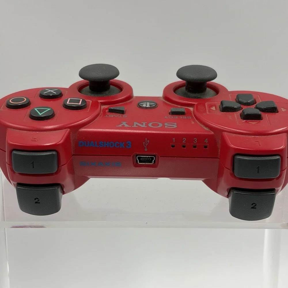 Sony PS3 DualShock 3 Wireless Controller – Red OEM Cosmetic Wear Tested Sixaxis